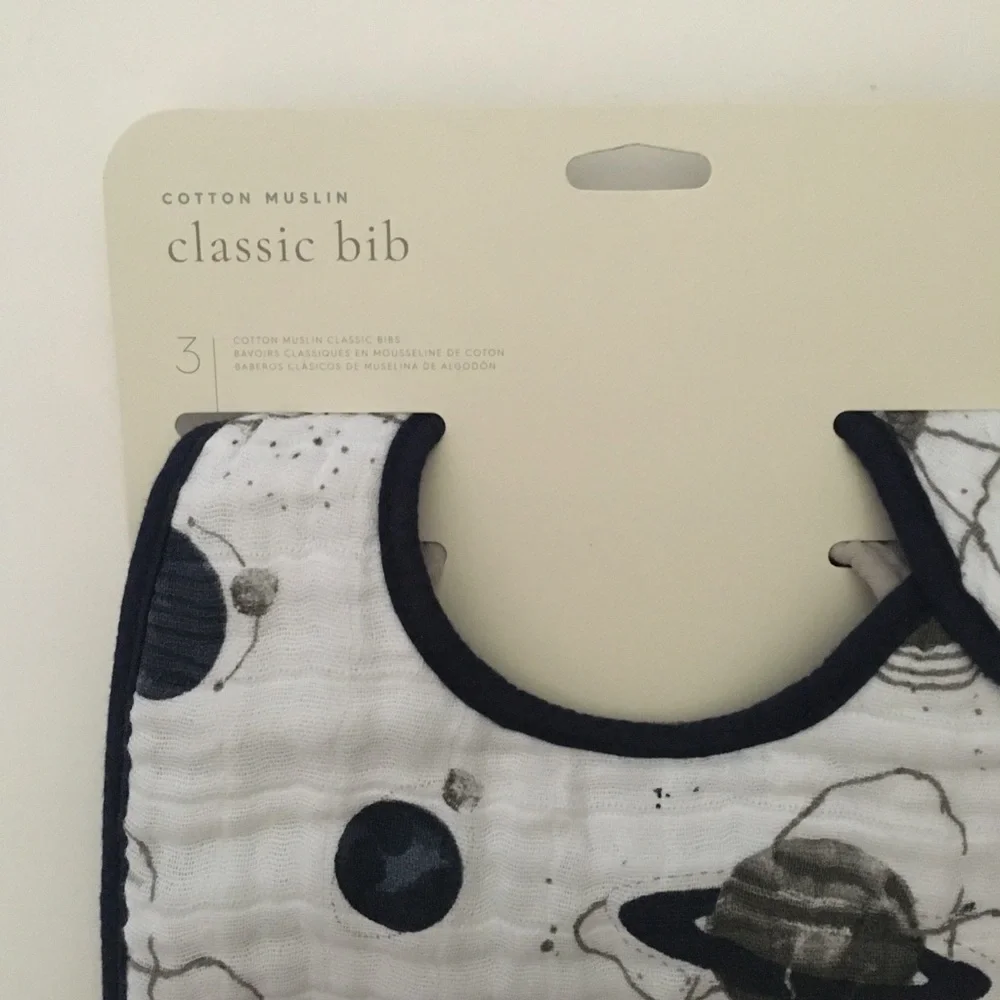 NEW 3 Muslin Classic Bibs Absorbent Multi-layer 100% Cotton | Little Unicorn